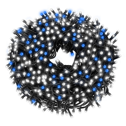 Ziemassvētku LED virtene Springos CL1007 (1000 LED), 81,5 m, auksti balta ar ziliem FLASH zibšņiem, 23W, CL1007