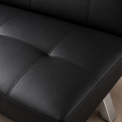 Izvelkams dīvāns FLEX SOF04CZ – Melna mākslīgā āda (167 cm)