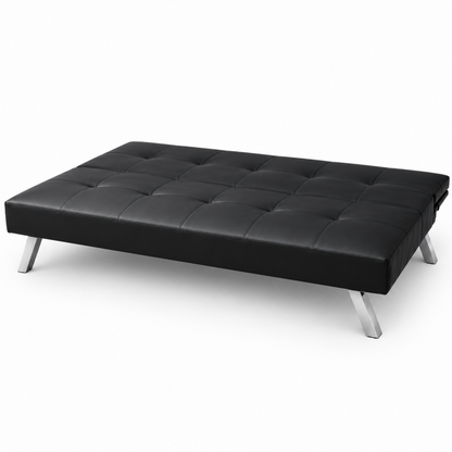 Izvelkams dīvāns FLEX SOF04CZ – Melna mākslīgā āda (167 cm)