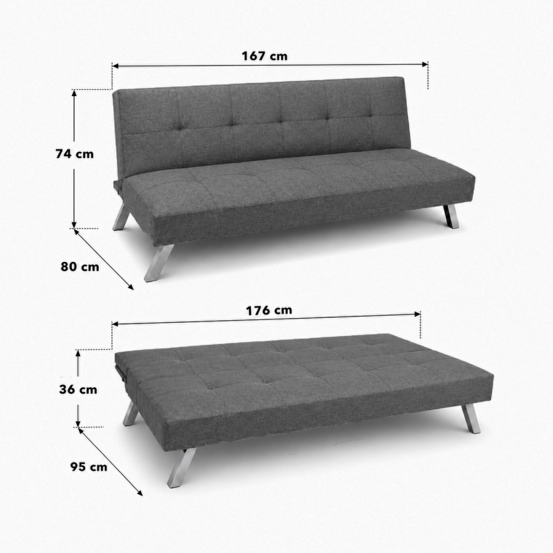 Izvelkams dīvāns FLEX SOF04GRAF – Grafīta (167 cm)