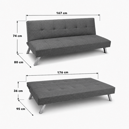 Izvelkams dīvāns FLEX SOF04GRAF – Grafīta (167 cm)