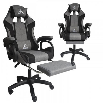 STRIKE Gaming chair with Footrest and Cushions, Grey KO40SZ