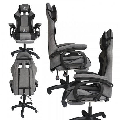STRIKE Gaming chair with Footrest and Cushions, Grey KO40SZ