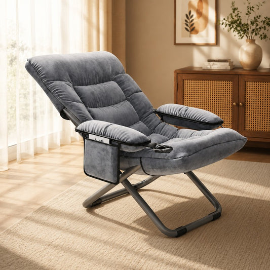 Folding camping and lounge chair