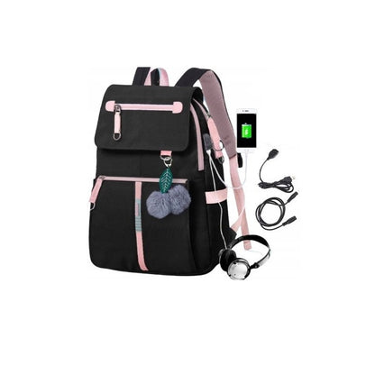 Universal school sports backpack with USB key ring PL158