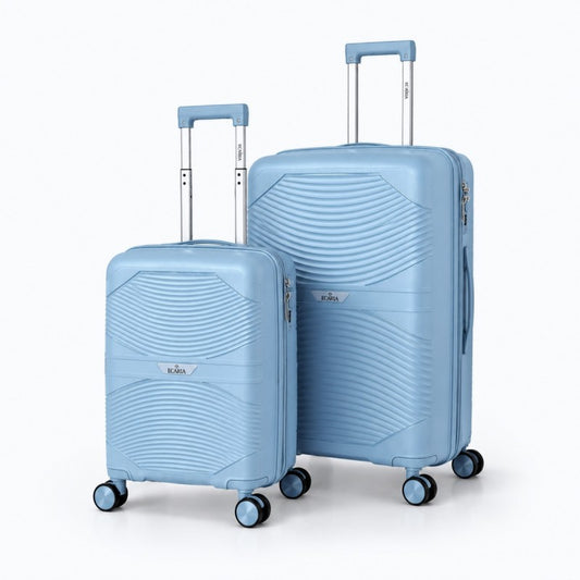 Travel suitcase Ecarla, M size, light blue