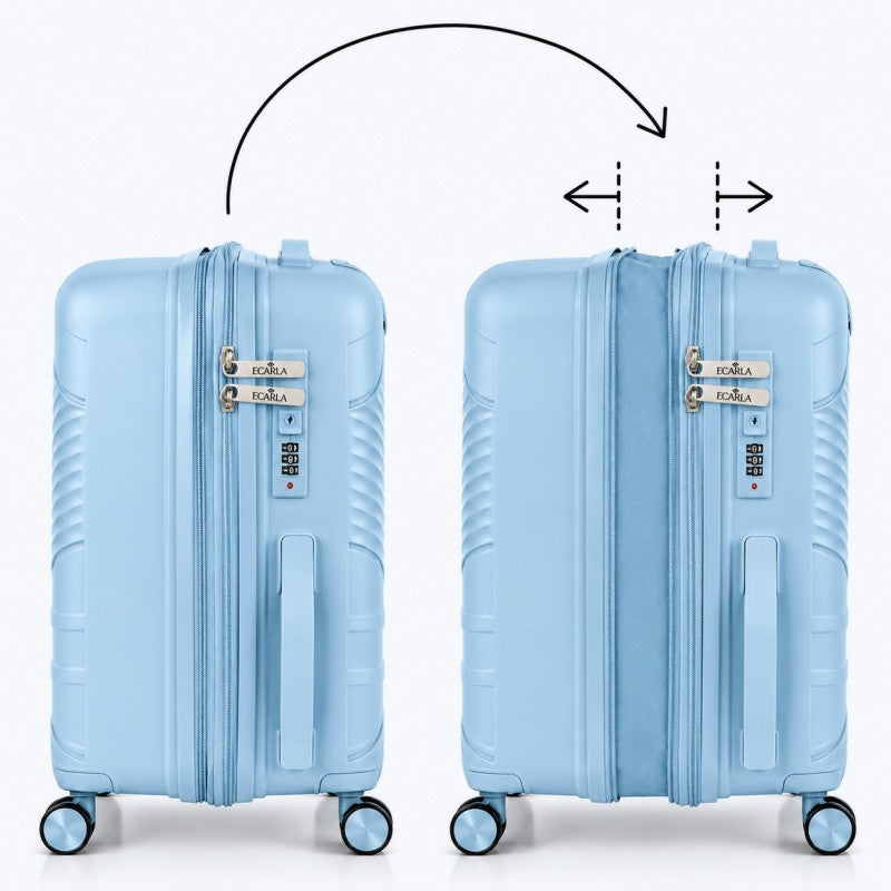Travel suitcase set Ecarla, 3 pcs, light blue