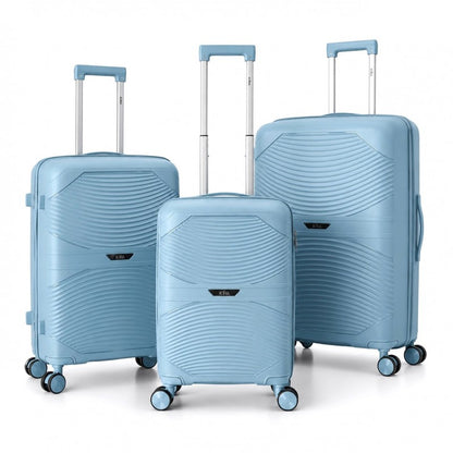 Travel suitcase Ecarla, L size, light blue